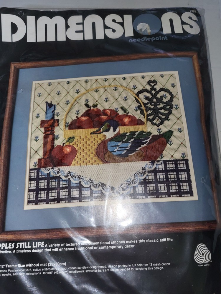 Dimensions Needlepoint Kit Apples Still Life Persian Wool