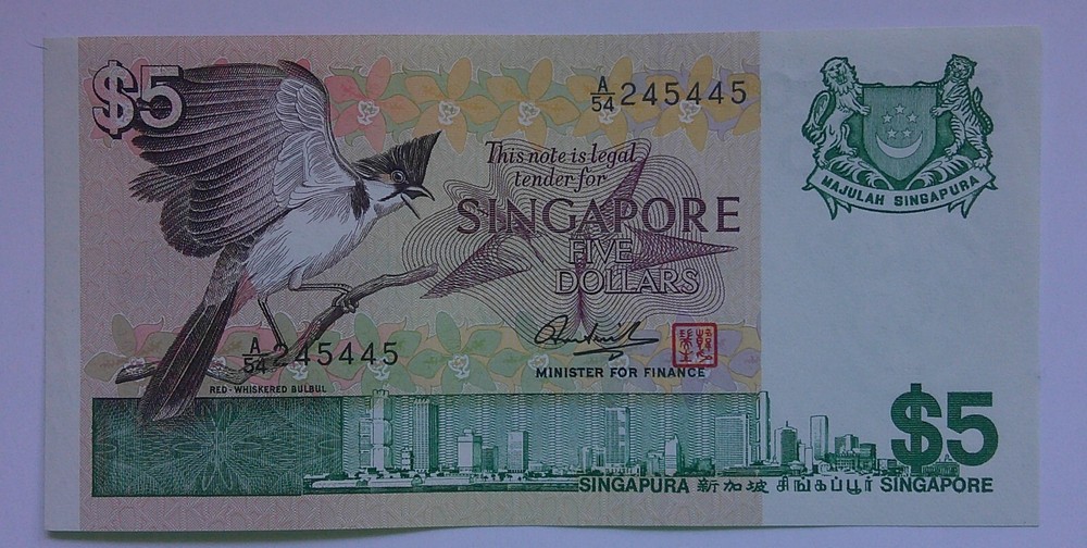 Singapore Five Dollar Banknote 1936 UNC Pick#10