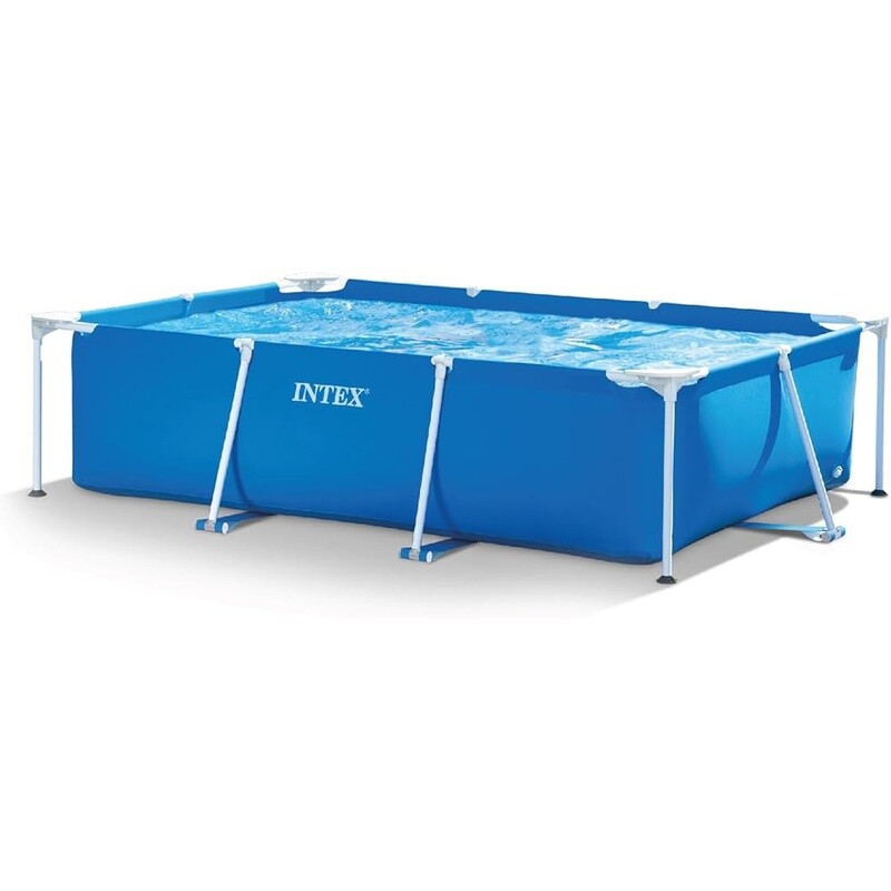 Rectangular Above Ground Pool Durable Frame Quick Drain Easy Setup Outdoor Fun