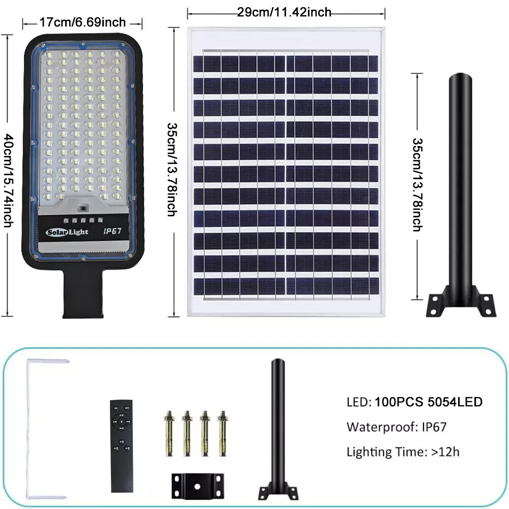 Commercial Solar Street Lights Outdoor Dusk to Dawn Solar High Bright Aluminum