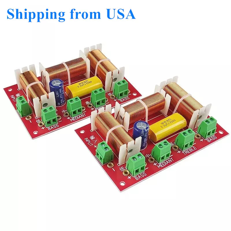 2Pcs Crossover Audio 4-Way 3 Way Crossover Speakers Filter Frequency Divider