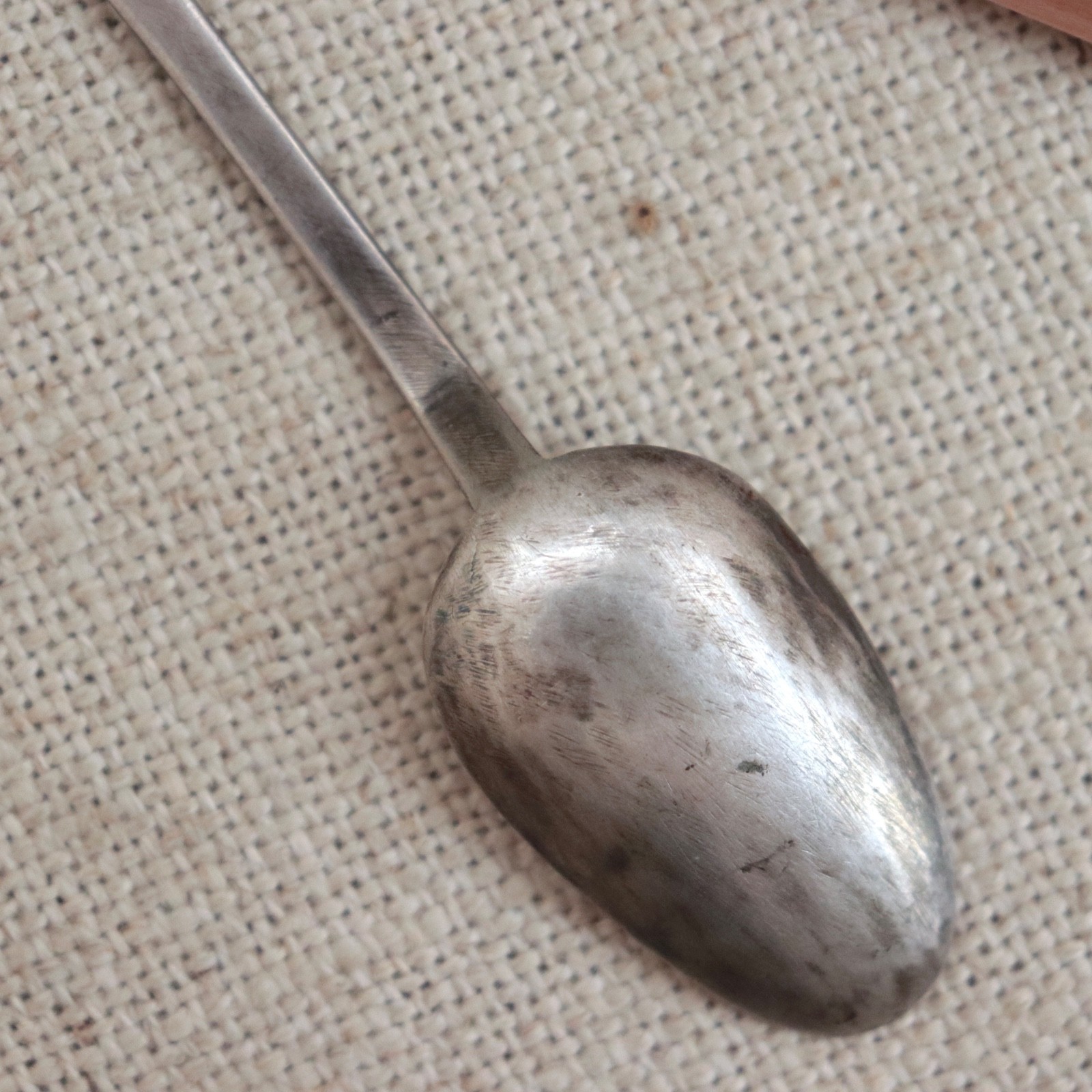 Early Navajo Ingot Silver Spoon 1900s Bench Stamped Handle Sterling Antique Vtg