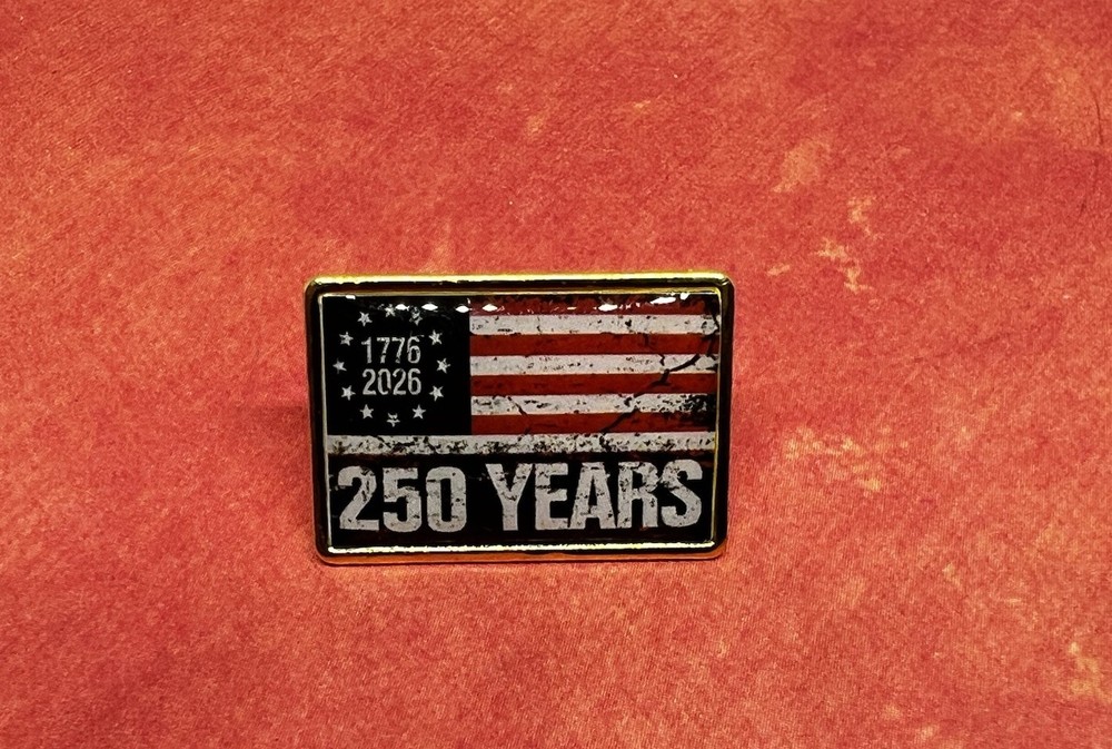 U.S.A. 250 Years American Flag 1776-2026 Celebration Hat Bag Lapel Pin 1" NEW