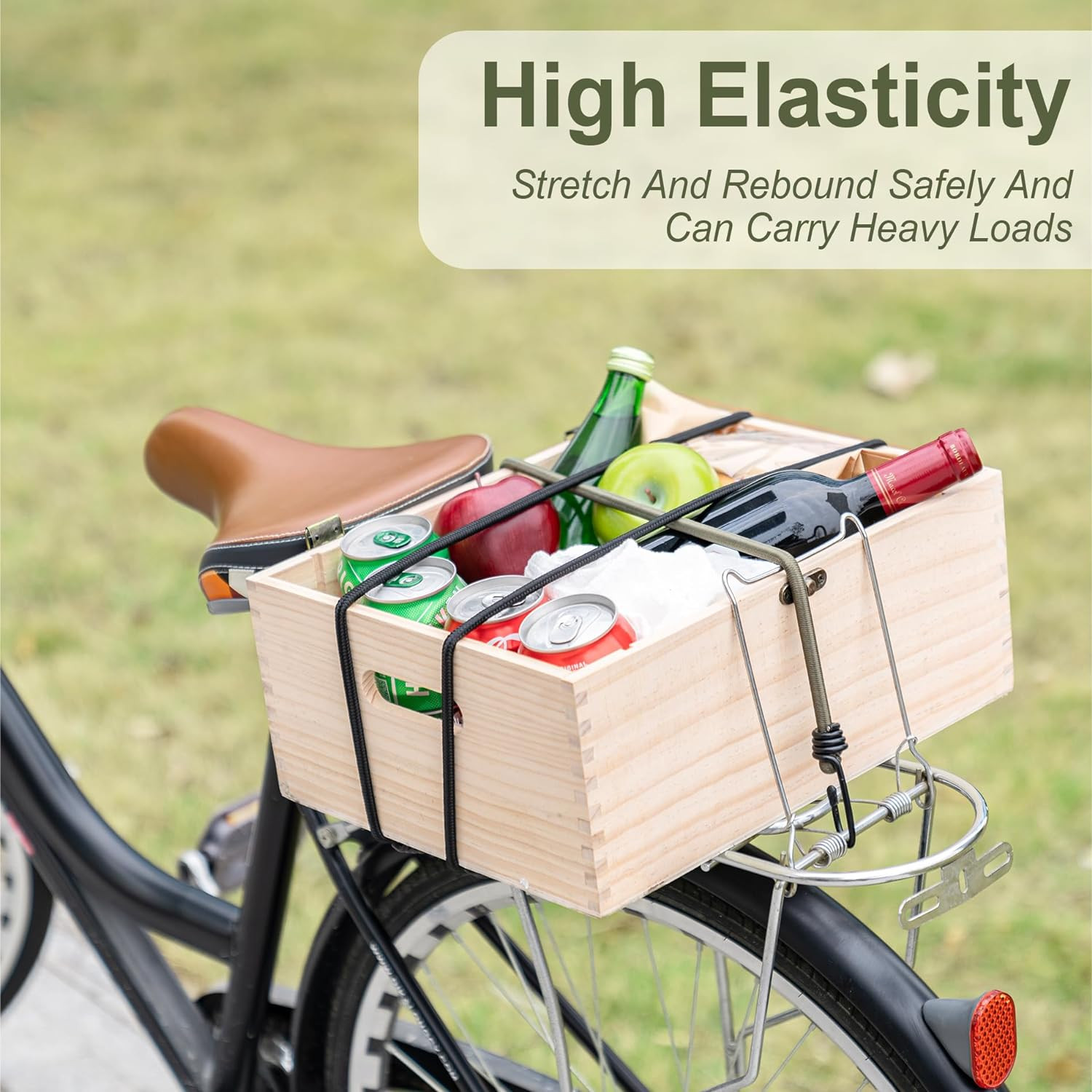 18Inch Bungee Cords with Hooks,6Pcs Heavy Duty Extra Strong Outdoor Elastic Rope