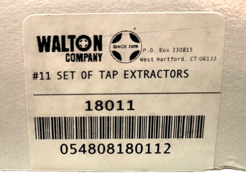 Walton 18011 11 PC Tap Extractor Set USA 4 FL SAE NC NF Metric W/ Case