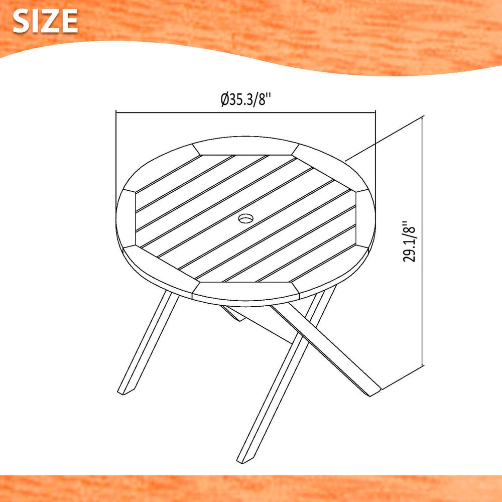 Amazonia Chatelus 3-Piece Outdoor Dining Set | Eucalyptus | Ideal for Patios