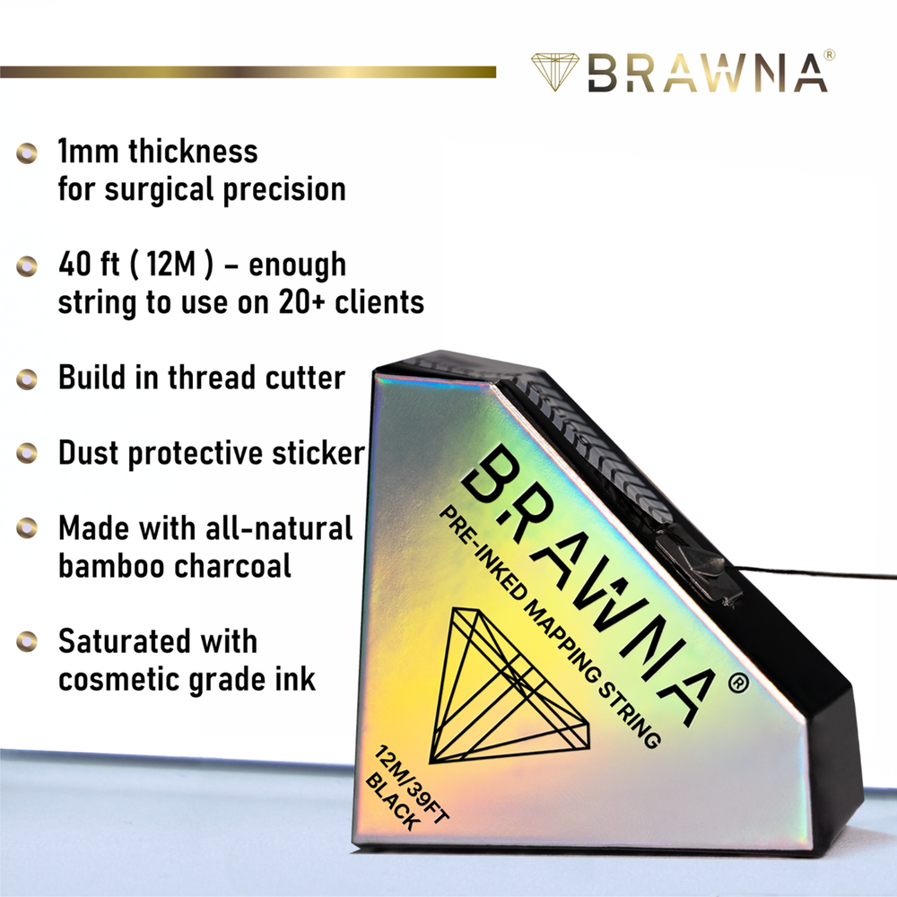 BRAWNA Pre Inked Mapping String for Microblading & Microshading 4 pack