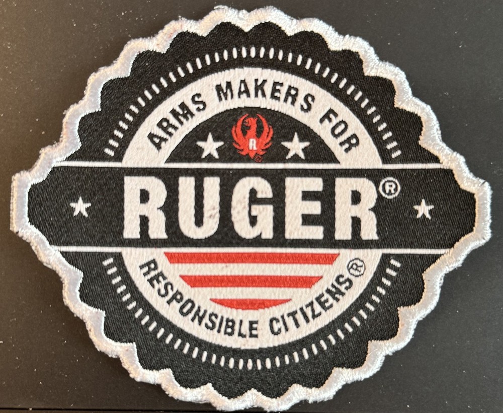 Arms Maker Ruger Iron-on Patch New condition "for Responsible Citizens"