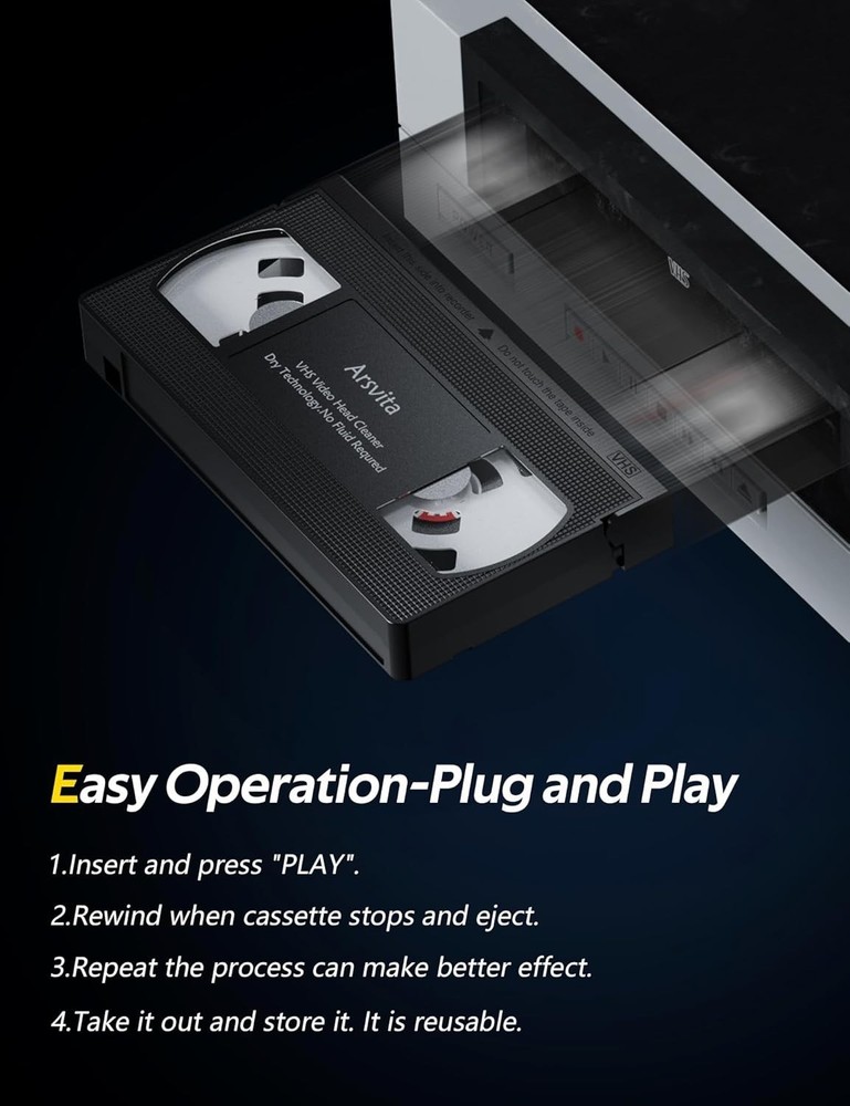 Reusable Microfiber VHS Head Cleaner – Easy VCR Maintenance Solution