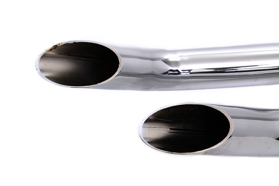 MCM FXE Goose Drag Pipe Set Chrome for Harley-Davidson