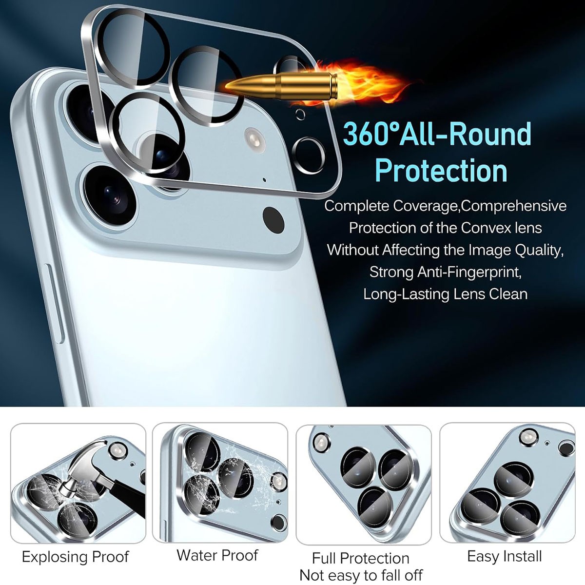 Wholesale Lot Camera Lens Glass Protector For iPhone 17 Pro Max 16 15 14 13 12