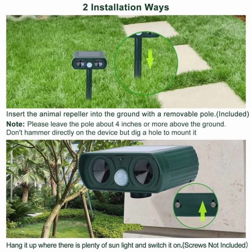 Ultrasonic Animal Repeller Motion Sensor Repellent Device