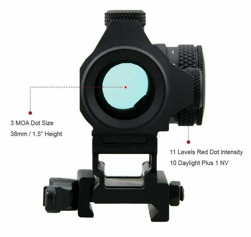 Vector Optics 1x22 Micro Red Dot Sight w/ QD Riser Mount & Low Profile Base g2