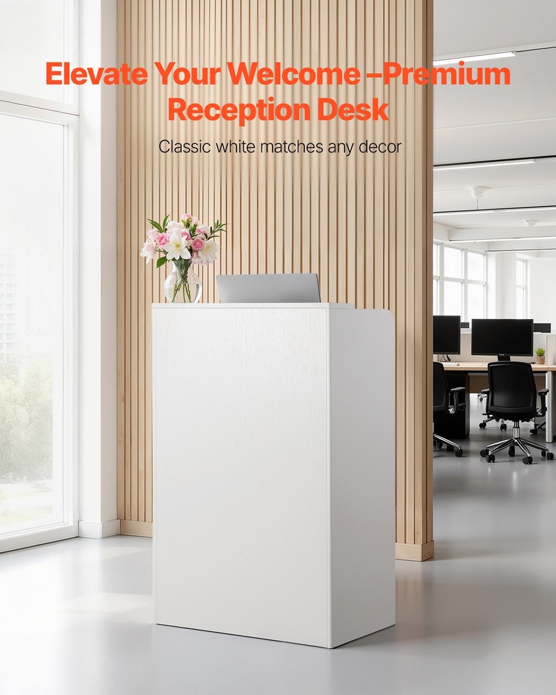 VEVOR Reception Desk 23.6 inch Small Rectangular Front Counter Table with Drawer