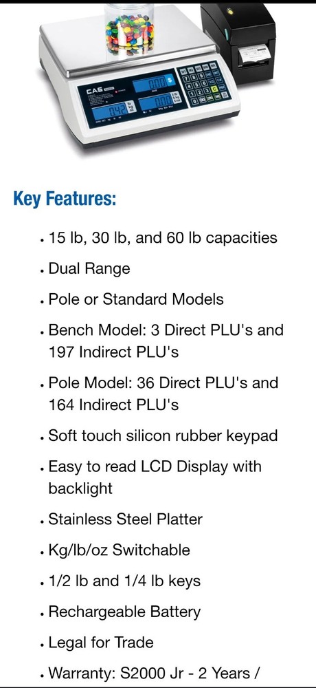 CAS S2000JR Price Computing scale - S2JR60L