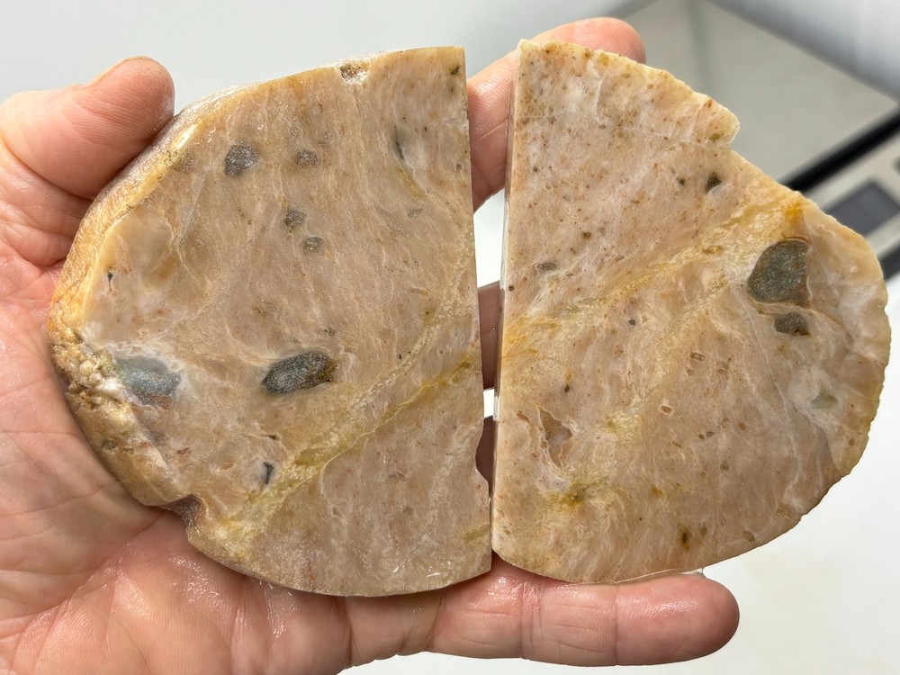 Simi-translucent Sillimanite Slabs Cabbing Lapidary Combo Ship Avail