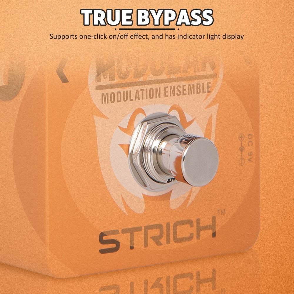 STRICH Guitar Effect Pedal &Power Supply Adapter, Multi Modulation True Bypass