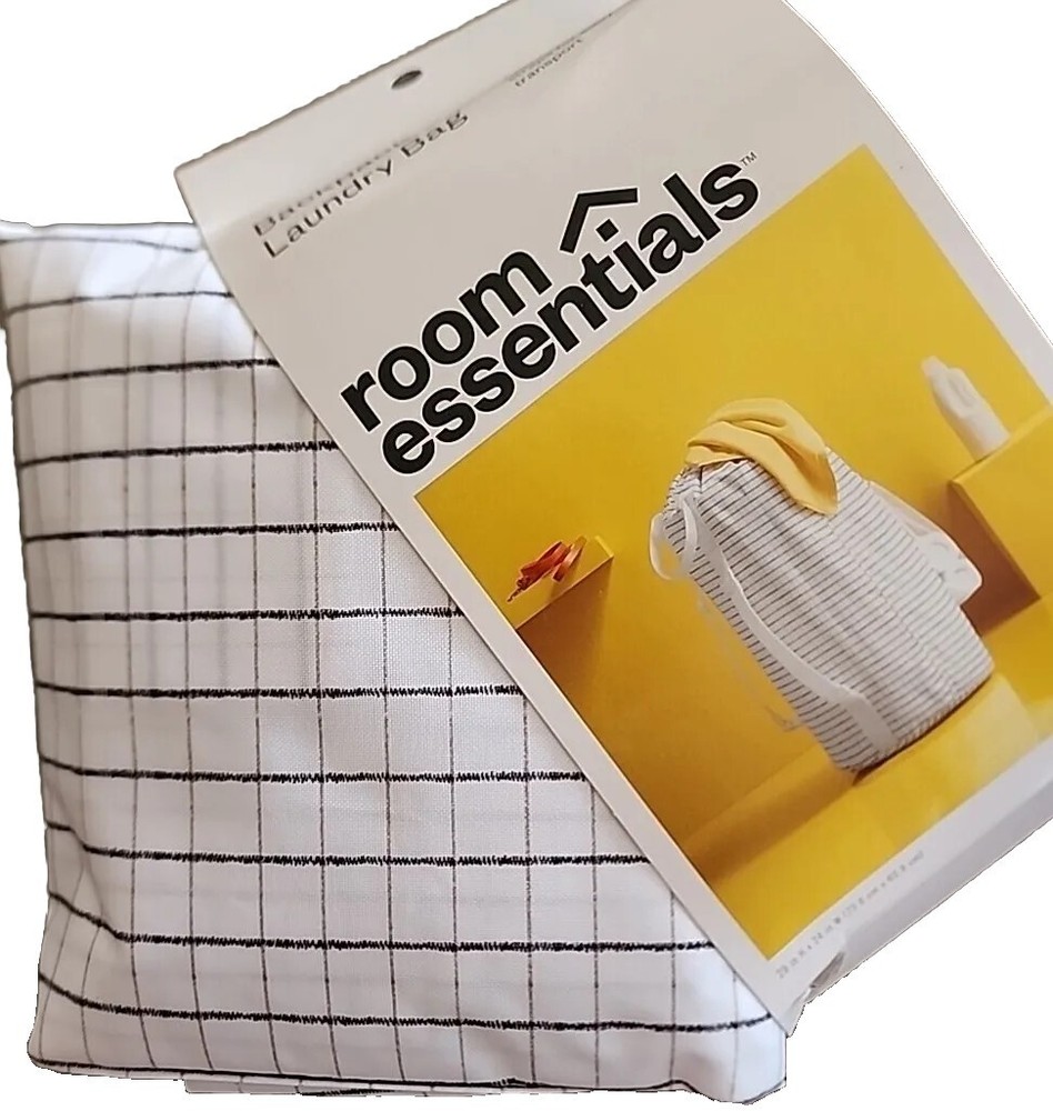 ROOM ESSENTIALS ~ Backpack Laundry Bag ~ Adjustable Straps ~ GRID PATTERN