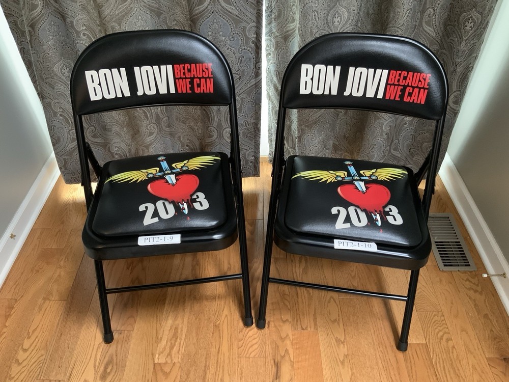 Bon Jovi RARE VIP Commemorative Concert Chairs (2) — “Because We Can” 2013 Tour