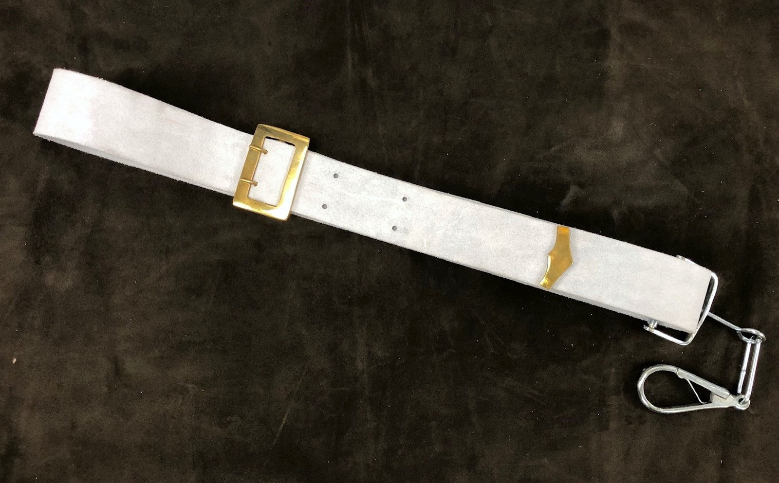 White Buff Leather Cavalry Carbine Sling with Clip