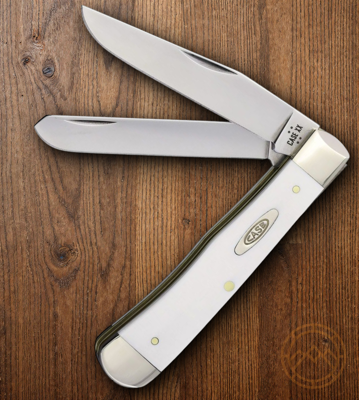 Case XX Trapper Pocket Knife Mirror Carbon Steel Blades Smooth Synthetic Handle