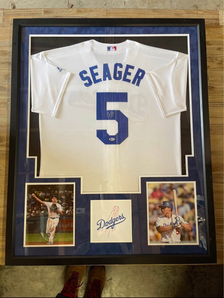 Corey Seager Framed Autographed Dodgers Jersey