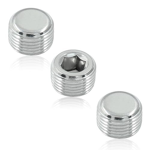3 Pack 3/8" PT Male Inner Hex Head Thread Plug Pipe Fitting 304 Stainless