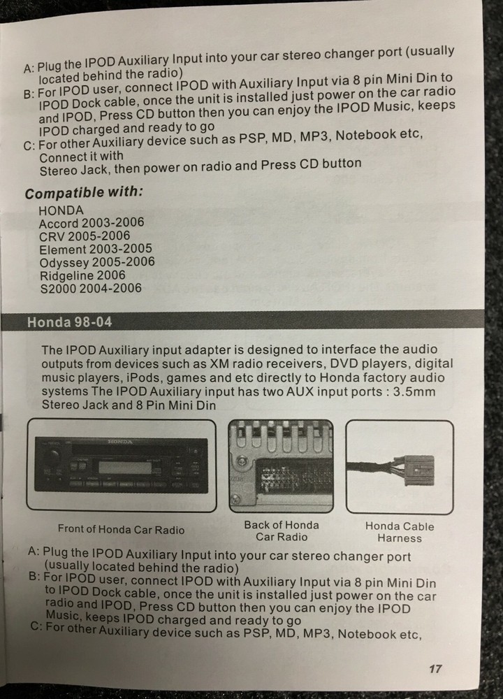 AXXESS AIP-HD02-ID iPOD Auxiliary Input