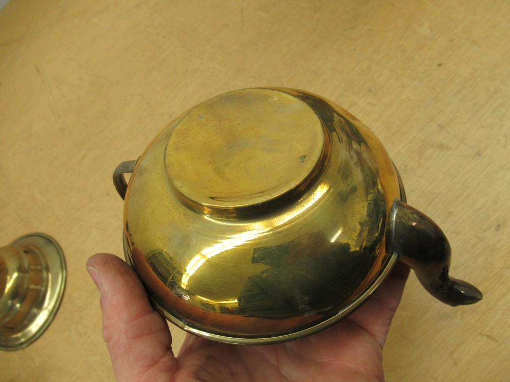 Antique signed Middle Eastern Brass Samovar urn with kettle