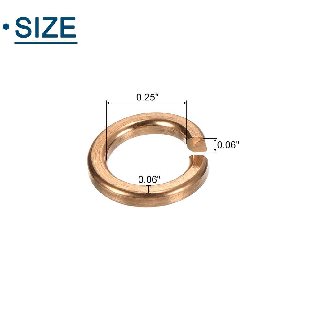 M6 Split Lock Washer, 30Pcs Copper Spring Lock Washers