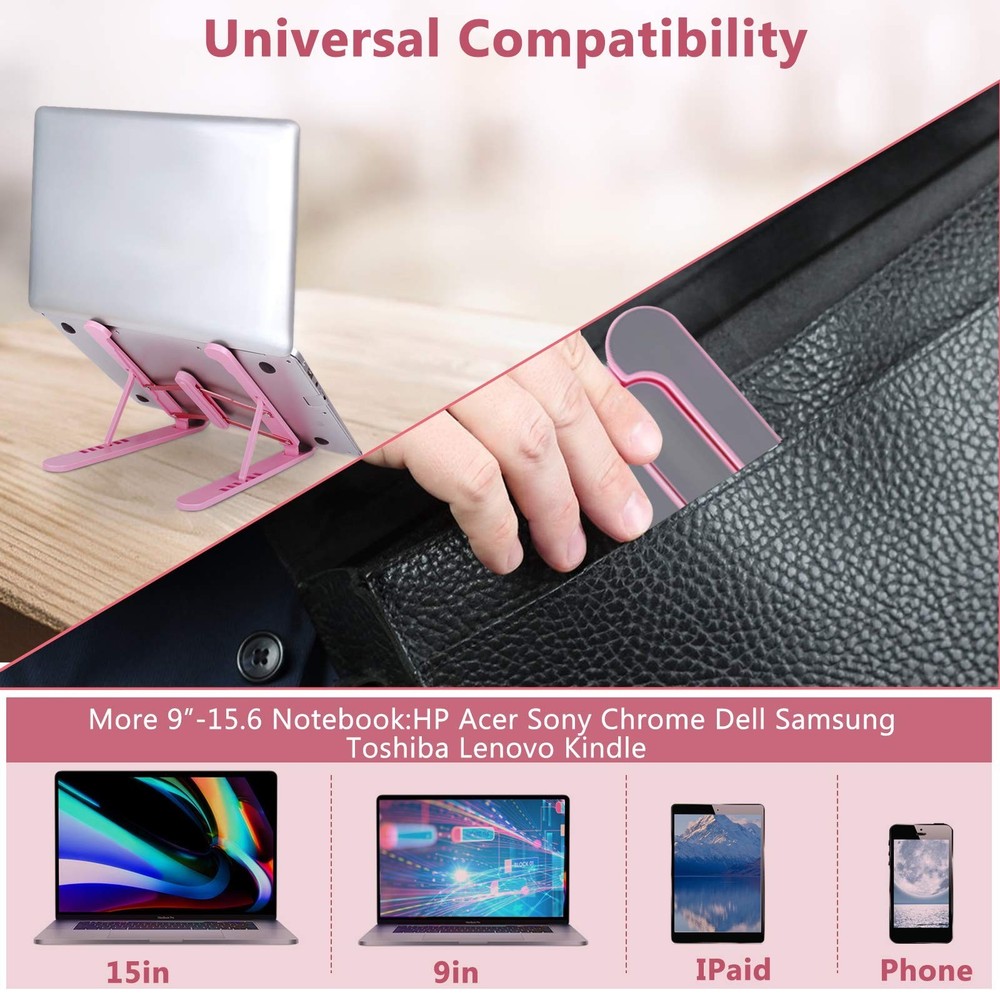 Portable Laptop Stand, Adjustable Laptop Holder Riser Computer Stand for Desk...