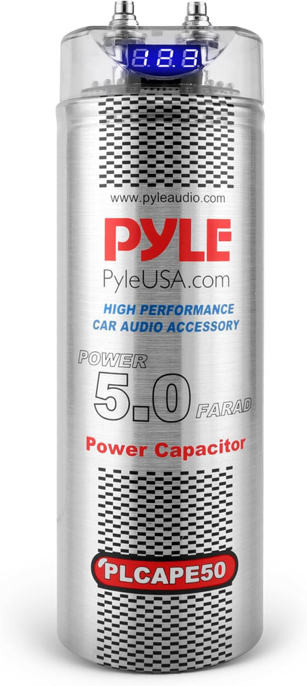 5.0 Farad Digital Power Capacitor - High-Performance Car Audio Accessory with Bl