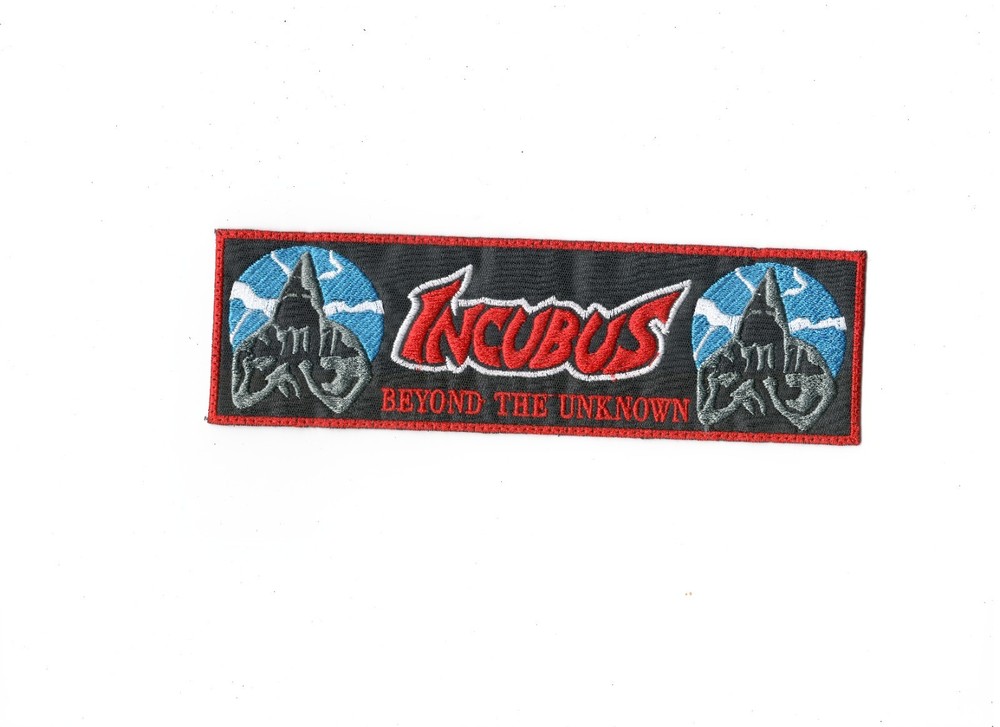 INCUBUS,BEYOND THE UNKNOWN,SEW ON RED BORDER EMBROIDERED STRIP PATCH