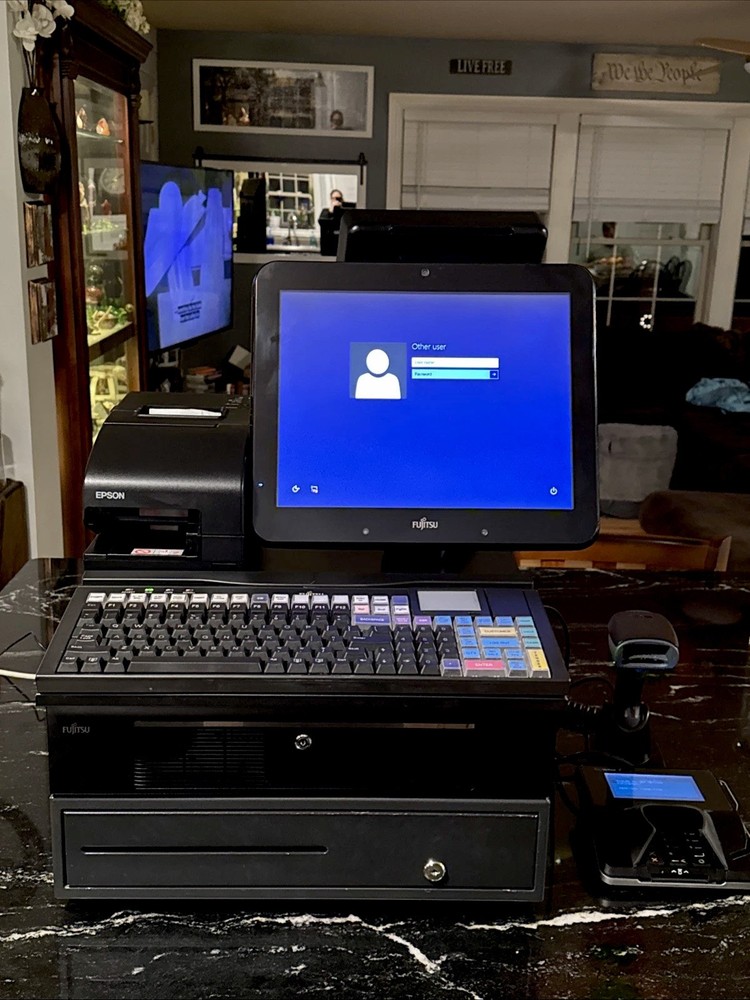 POS Complete Till System Cash Register Touchscreen Scanner Debit Reader