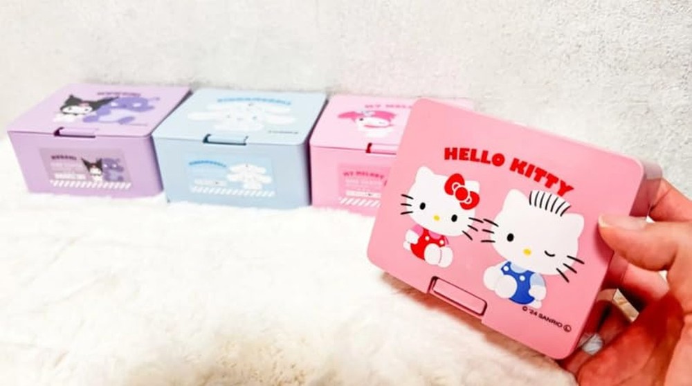 can do Kuromi One push One Touch Open Type Lid Accessory Cosmetics Case Box W...