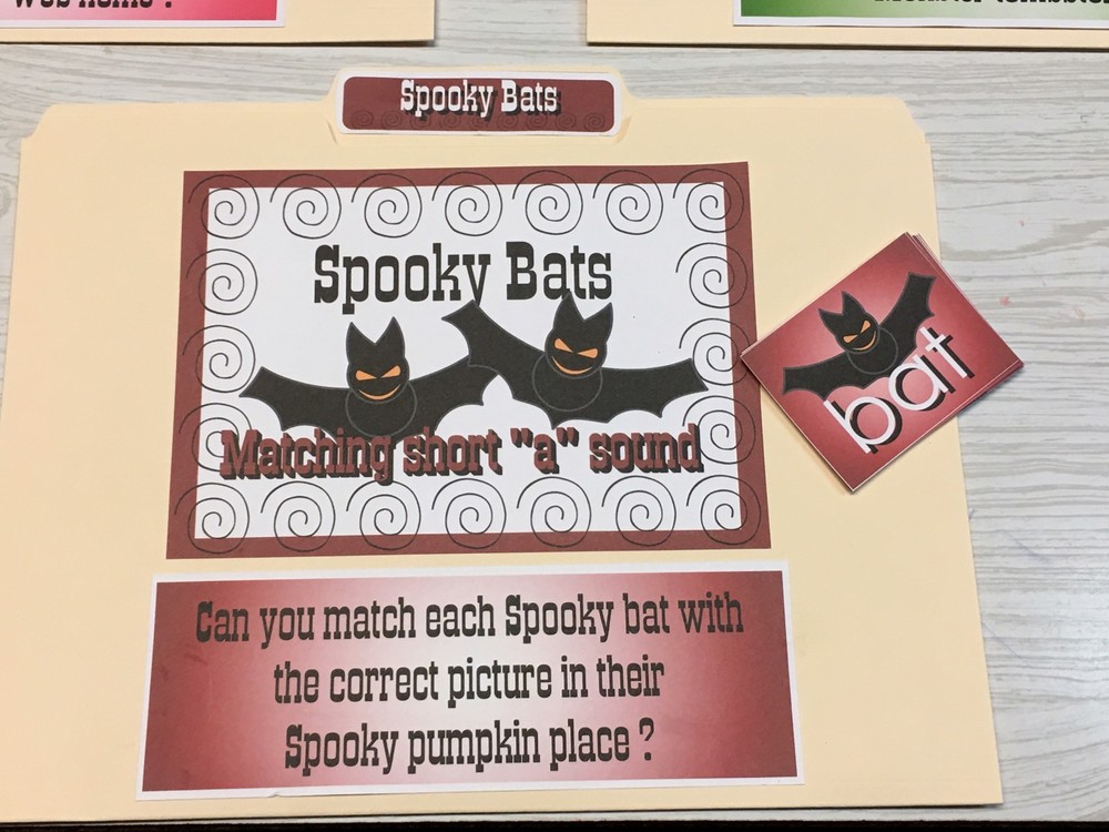 File Folder Game - Activity Set -Teaching Supplies READING Halloween