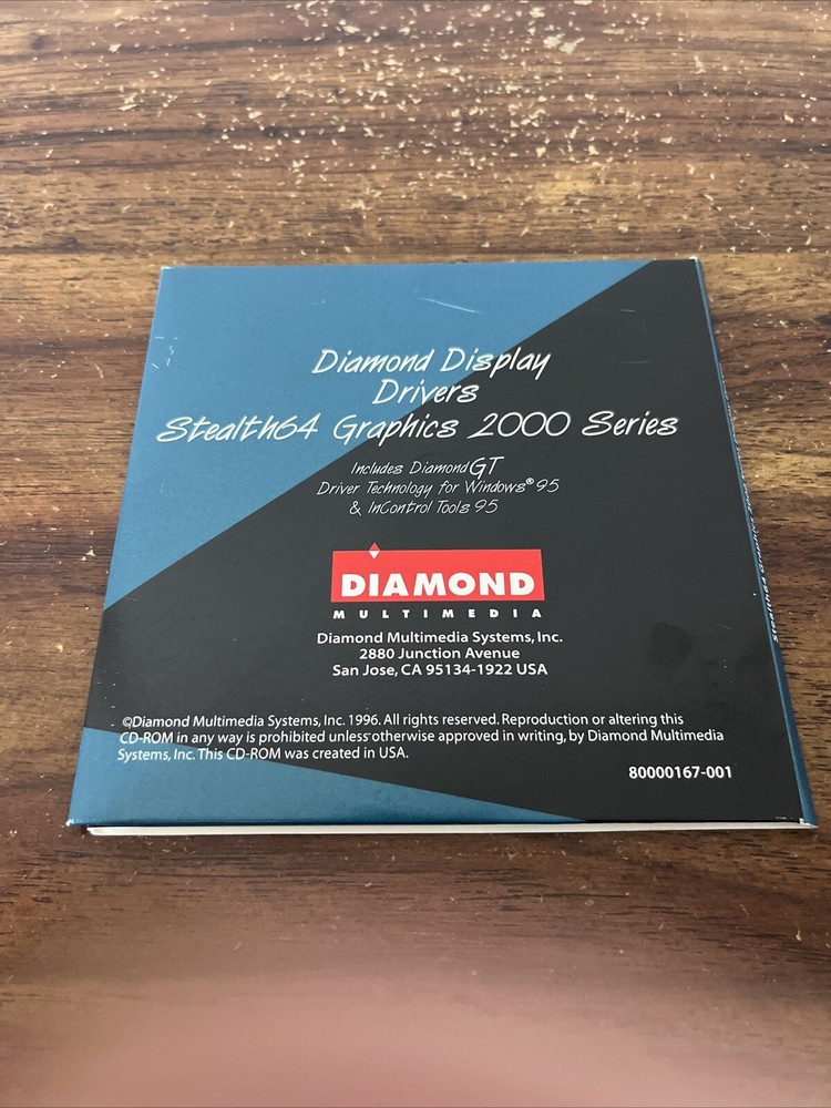 Diamond Stealth 64 Video Display Drivers Windows Version 1.01 2000 Series CD Rom