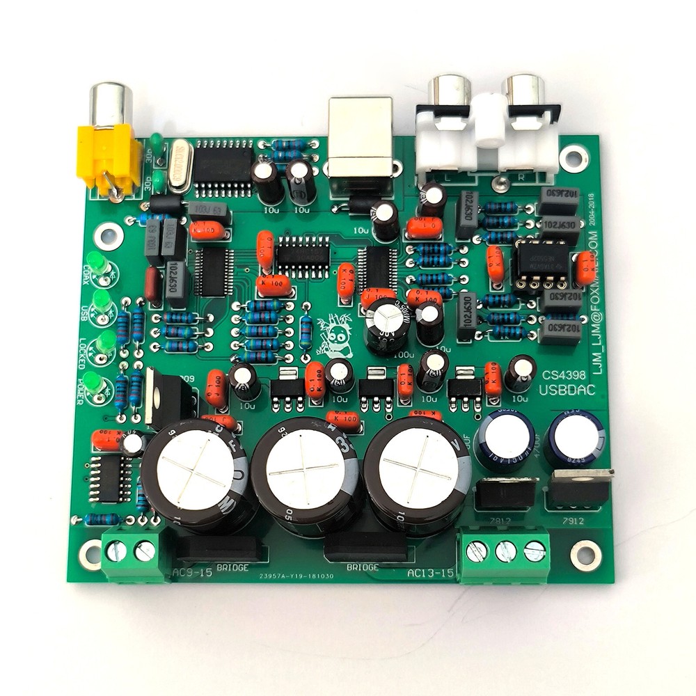 1pc CS4398 CS8416IC DAC Board with USB Coaxial 24/192K Decoder Board