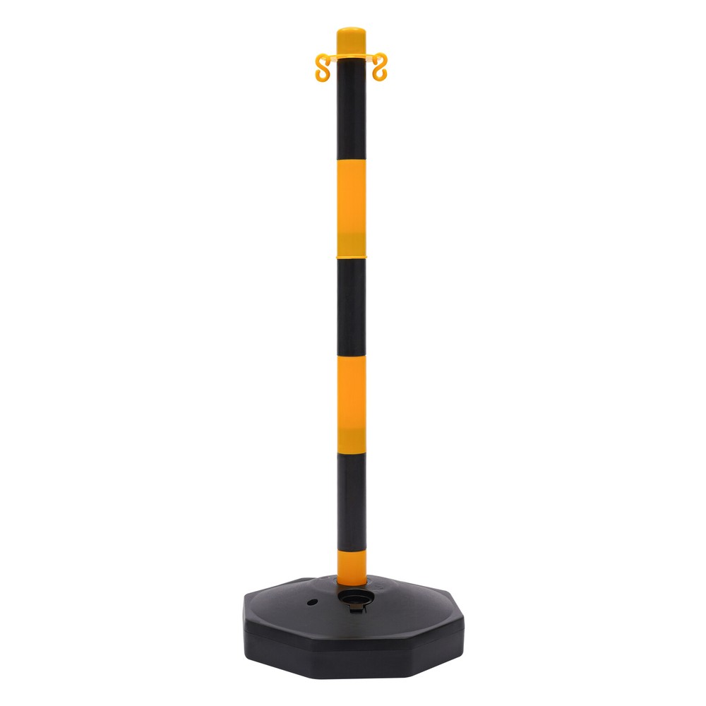 6 Pack Portable Parking Pole Traffic Cones Adjustable Delineator Post W/ Chains