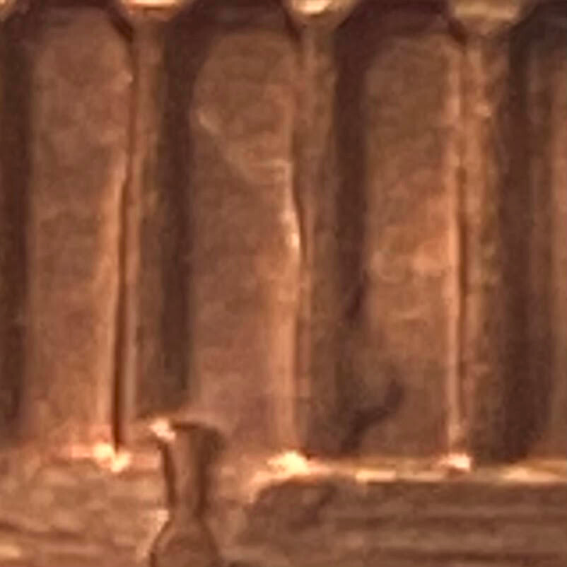 1983 Penny Clash Die error on reverse Memorial Building between pillars.