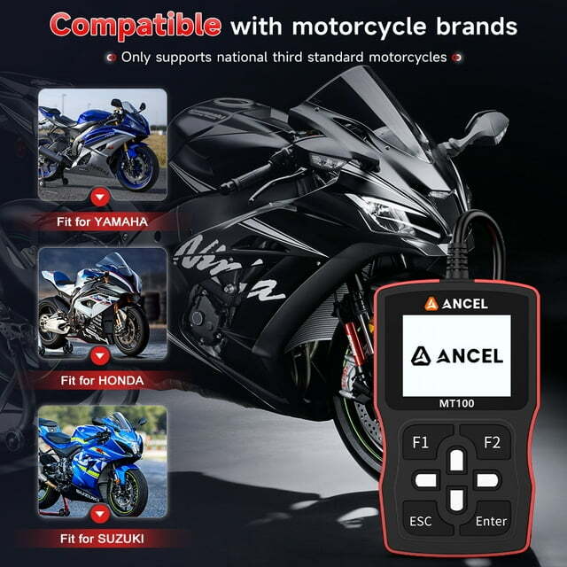 ANCEL MT100 Motorcycle Diagnostic Scan Tool Code Reader ABS Engine Code Scanner