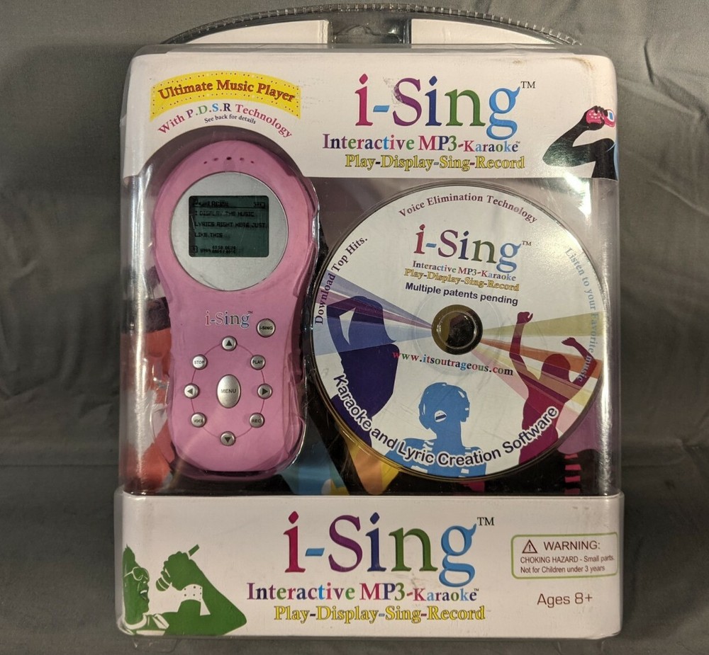 Outrageous! I-Sing Interactive MP3 Karaoke Player CD Software Pink New In Box