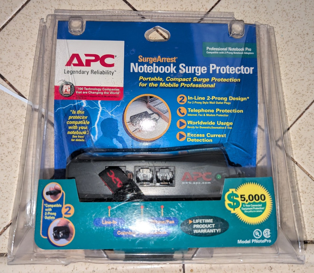 APC Notebook Laptop Portable Surge Protector SurgeArrest PNOTE PRO