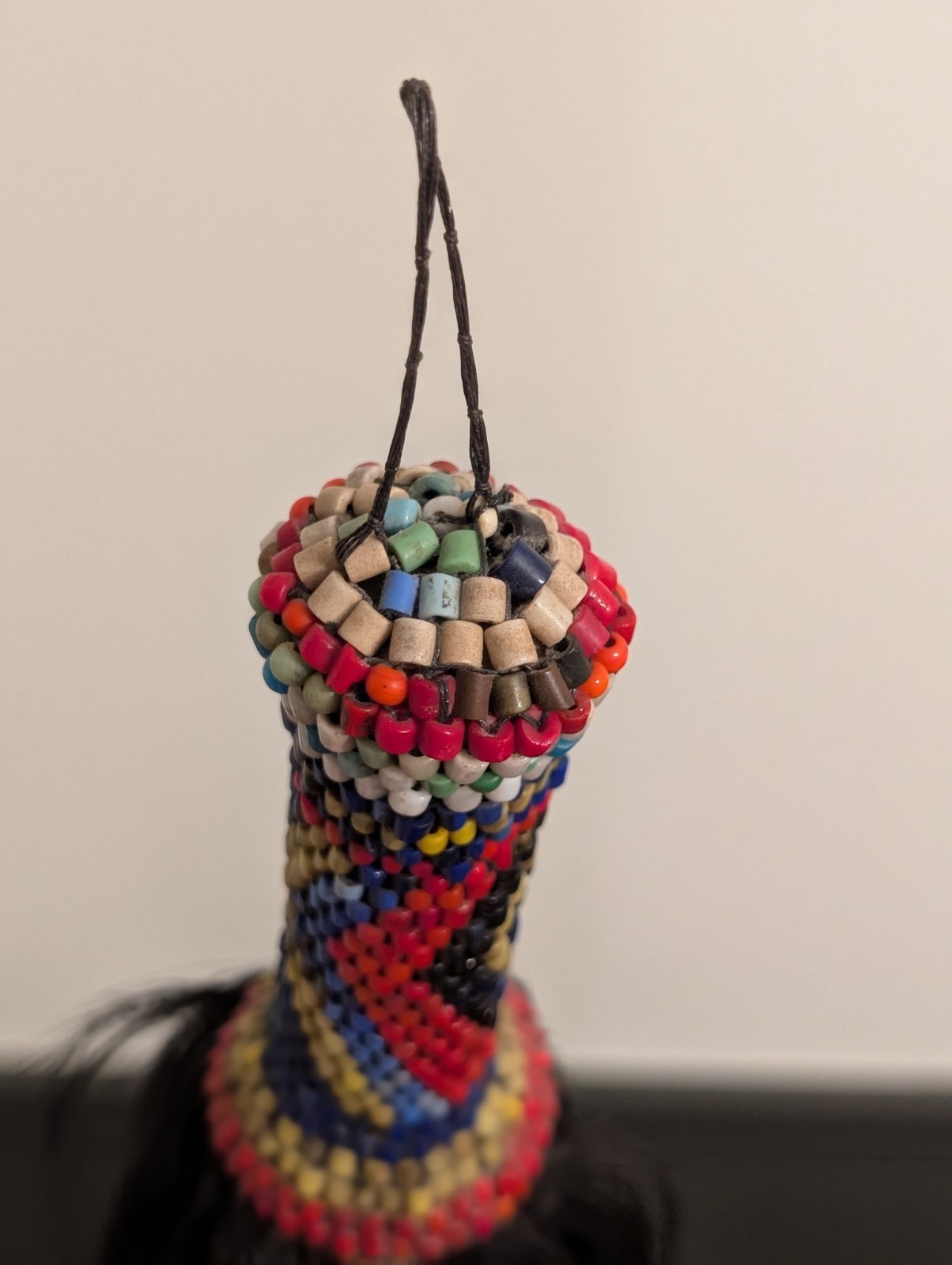 Vintage Yoruba Beaded Irukere Fly Whisk - Nigerian Tribal Art - Ifa Orisha Ase