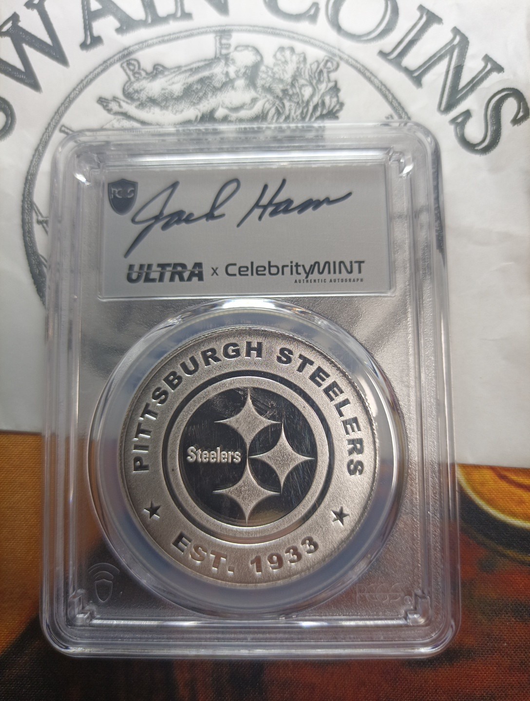1 OZ Silver 2025 NFL x Celebrity Mint - Steelers Signed Jack Ham EA142-144