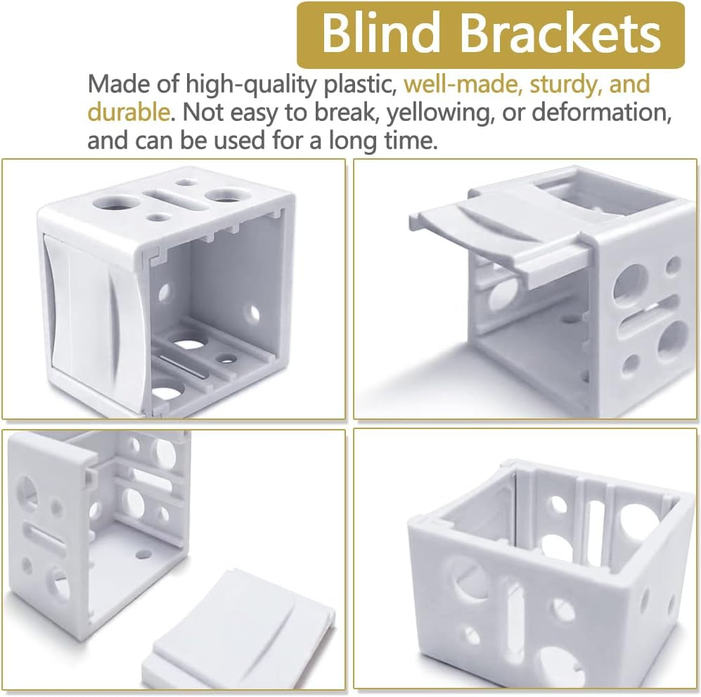 Mini Blind Brackets, 1 Inch White Brackets for Blinds, Mini Blinds Box Mounting