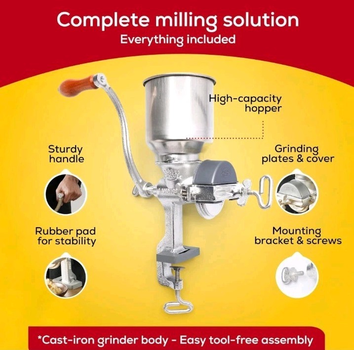 GENUINE Corona® Manual Hand Mill Grinder for Grains, Corn, & Beans