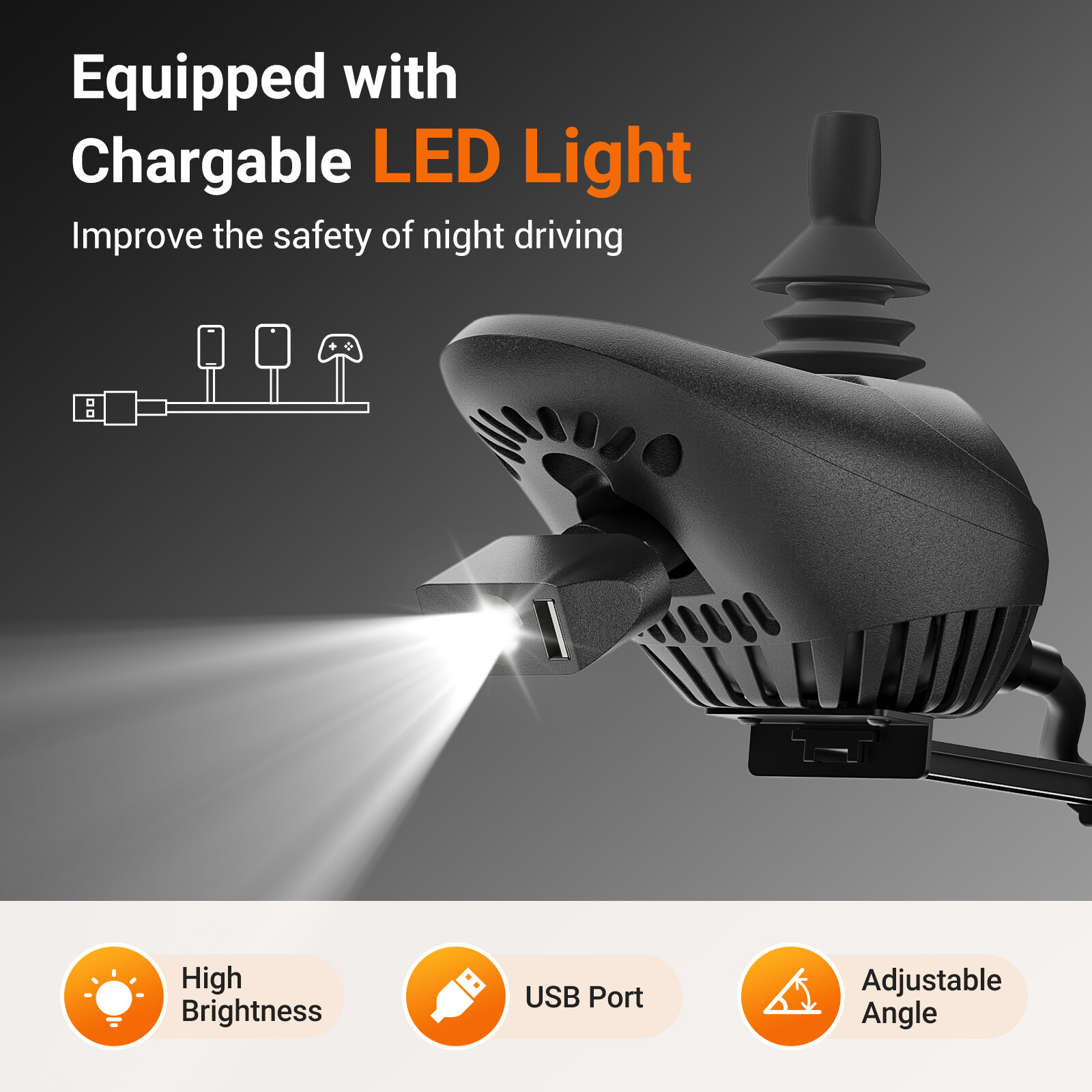 Used Electric Wheelchair Reclining Foldable Lightweight Mobility Motorized