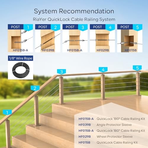 20 Pack Cable Railing Kit QuickLock,Invisible 180° Adjustable Right&Left