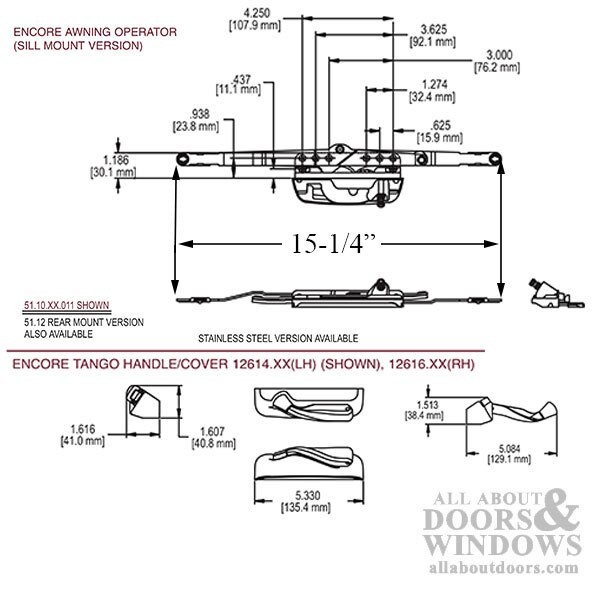 Encore Series Awning Operator, No Cover